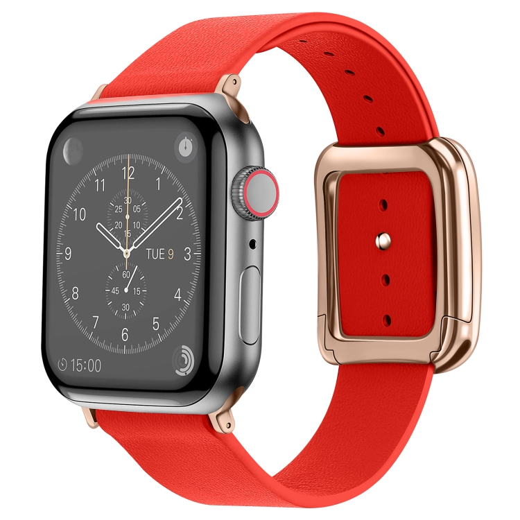 Rose Gold Square Buckle Microfiber Leather Watch Band For Apple Watch Series 8&7 41mm / SE 2&6&SE&5&4 40mm / 3&2&1 38mm(Red)
Rose Gold Square Buckle Microfiber Leather Watch Band For Apple Watch Series 8&7 41mm / SE 2&6&SE&5&4 40mm / 3&2&1 38mm(Red)