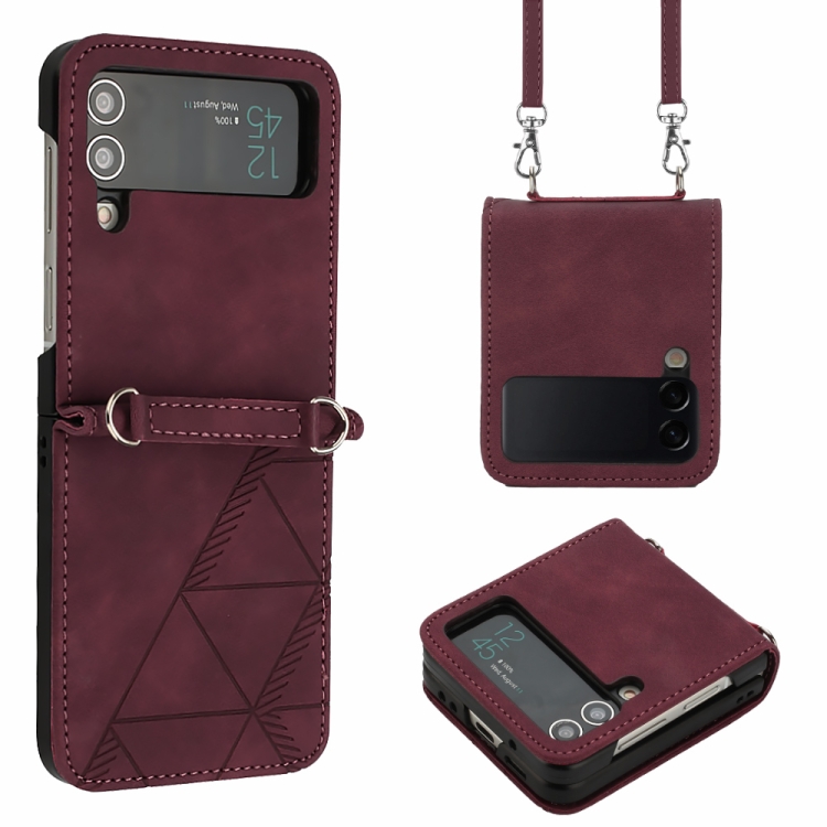 For Samsung Galaxy Z Flip3 5G Crossbody 3D Embossed Leather Phone Case(Wine Red)
For Samsung Galaxy Z Flip3 5G Crossbody 3D Embossed Leather Phone Case(Wine Red)