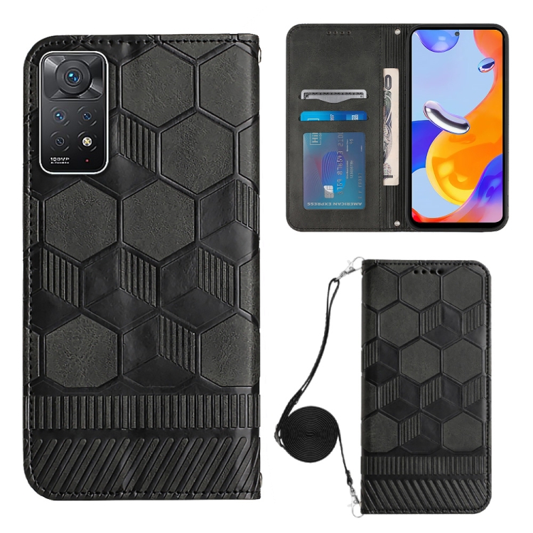For Xiaomi Redmi Note 11 Pro/Redmi Note 11 Pro 5G/Redmi Note 11 Pro+ India Crossbody Football Texture Magnetic PU Phone Case(Black)
For Xiaomi Redmi Note 11 Pro/Redmi Note 11 Pro 5G/Redmi Note 11 Pro+ India Crossbody Football Texture Magnetic PU Phone Case(Black)