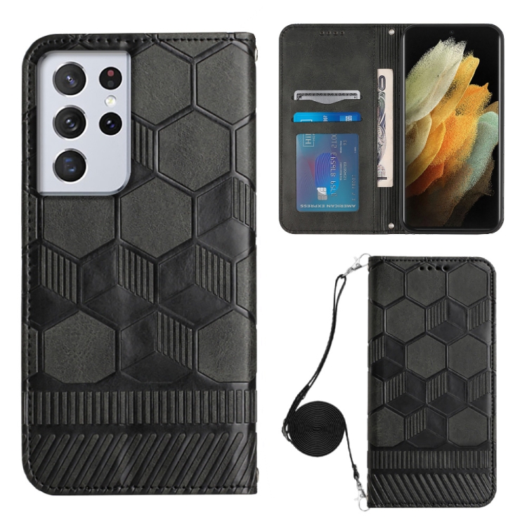 For Samsung Galaxy S21 Ultra 5G Crossbody Football Texture Magnetic PU Phone Case(Black)
For Samsung Galaxy S21 Ultra 5G Crossbody Football Texture Magnetic PU Phone Case(Black)