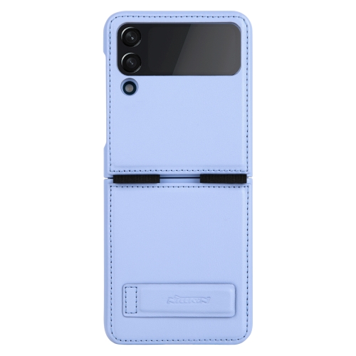 

For Samsung Galaxy Z Flip4 5G NILLKIN QIN Series Plain Leather Phone Case(Blue)