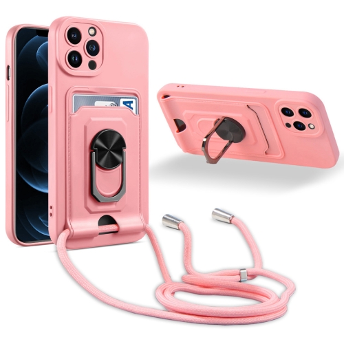 For iPhone 12 Pro Ring Kickstand Card Wallet TPU Phone Case with Lanyard(Pink)
For iPhone 12 Pro Ring Kickstand Card Wallet TPU Phone Case with Lanyard(Pink)