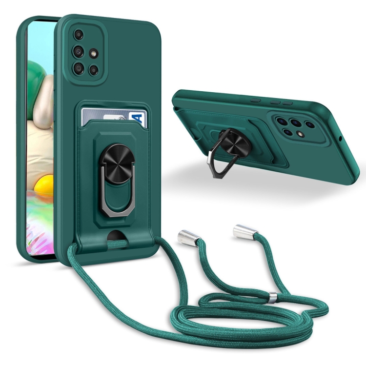For Samsung Galaxy A71 4G Ring Kickstand Card Wallet TPU Phone Case with Lanyard(Night Green)
For Samsung Galaxy A71 4G Ring Kickstand Card Wallet TPU Phone Case with Lanyard(Night Green)