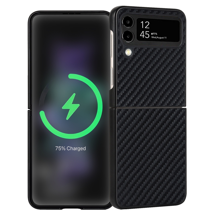 For Samsung Galaxy Z Flip4 Carbon Fiber Texture Leather Folded Phone Case(Black)
For Samsung Galaxy Z Flip4 Carbon Fiber Texture Leather Folded Phone Case(Black)