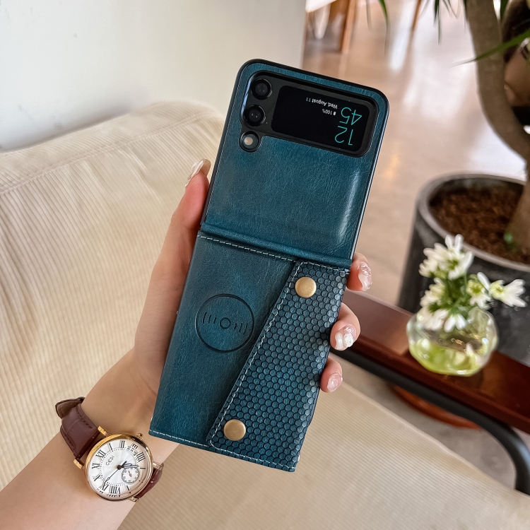 For Samsung Galaxy Z Flip3 5G Double Buckle Card Slots PU+TPU Phone Case(Dark Green)
For Samsung Galaxy Z Flip3 5G Double Buckle Card Slots PU+TPU Phone Case(Dark Green)