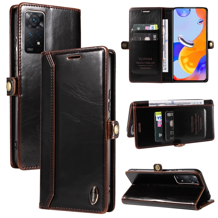 For Xiaomi Redmi Note 11 Pro 4G GQUTROBE RFID Blocking Oil Wax Leather Phone Case(Brown)
For Xiaomi Redmi Note 11 Pro 4G GQUTROBE RFID Blocking Oil Wax Leather Phone Case(Brown)
