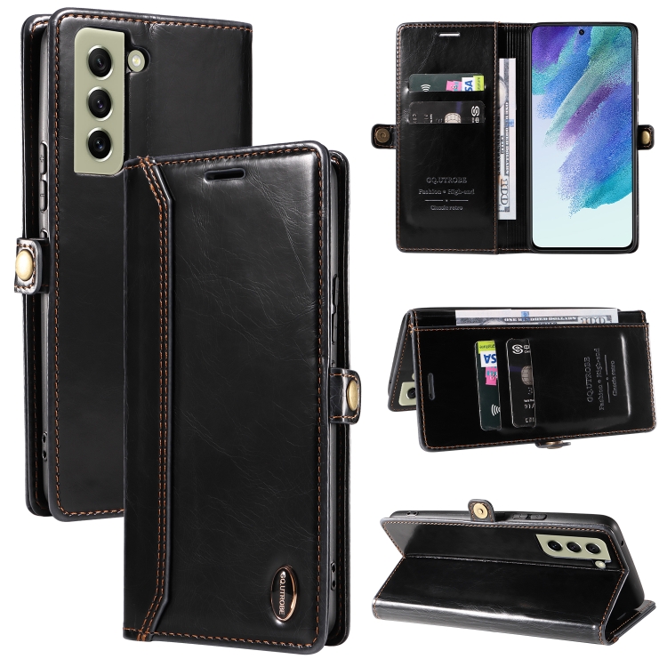 For Samsung Galaxy S21 FE 5G GQUTROBE RFID Blocking Oil Wax Leather Phone Case(Black)
For Samsung Galaxy S21 FE 5G GQUTROBE RFID Blocking Oil Wax Leather Phone Case(Black)