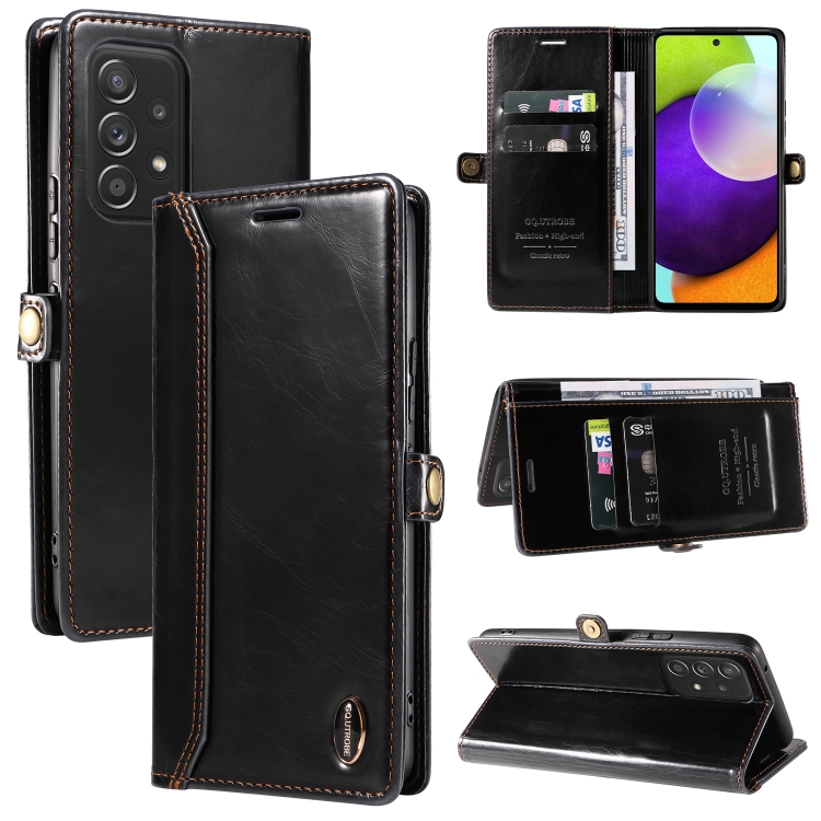 For Samsung Galaxy A52 4G / 5G GQUTROBE RFID Blocking Oil Wax Leather Phone Case(Black)
For Samsung Galaxy A52 4G / 5G GQUTROBE RFID Blocking Oil Wax Leather Phone Case(Black)