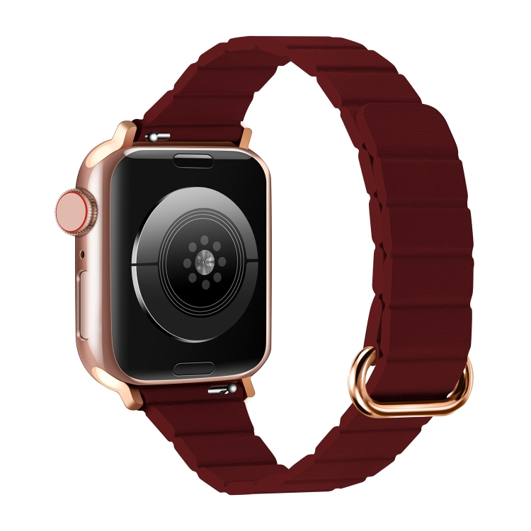 Reverse Buckle Magnetic Watch Band For Apple Watch Series 8&7 41mm / SE 2&6&SE&5&4 40mm(7# Wine Red)
Reverse Buckle Magnetic Watch Band For Apple Watch Series 8&7 41mm / SE 2&6&SE&5&4 40mm(7# Wine Red)