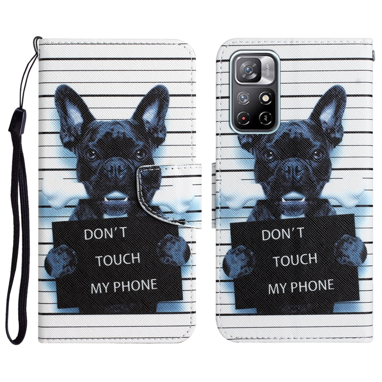 For Xiaomi Redmi Note 11 5G Colored Drawing Leather Phone Case(Black Dog)
For Xiaomi Redmi Note 11 5G Colored Drawing Leather Phone Case(Black Dog)