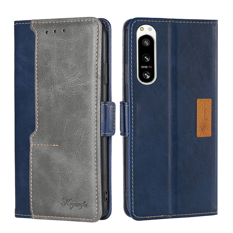 For Sony Xperia 5 IV Contrast Color Side Buckle Leather Phone Case(Blue + Grey)
For Sony Xperia 5 IV Contrast Color Side Buckle Leather Phone Case(Blue + Grey)