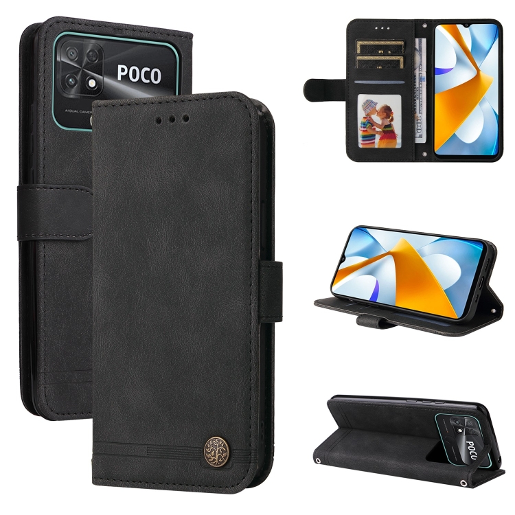 For Xiaomi Poco C40 Skin Feel Life Tree Metal Button Leather Phone Case(Black)
For Xiaomi Poco C40 Skin Feel Life Tree Metal Button Leather Phone Case(Black)