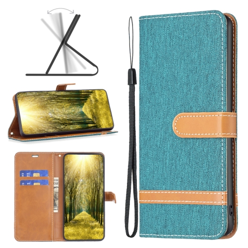 For Samsung Galaxy A23e 5G Color Block Denim Texture Leather Phone Case(Green)
For Samsung Galaxy A23e 5G Color Block Denim Texture Leather Phone Case(Green)