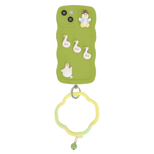 For iPhone 14 Wave Edge Duck Silicone Phone Case with Wristband(Green Small Bell)
For iPhone 14 Wave Edge Duck Silicone Phone Case with Wristband(Green Small Bell)