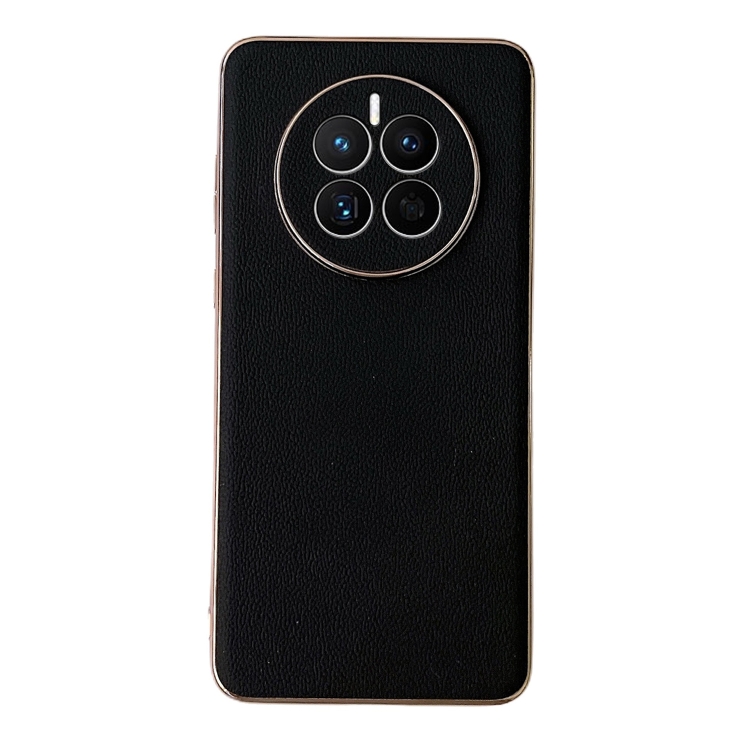 For Huawei Mate 50 Genuine Leather Luolai Series Electroplating Phone Case(Black)
For Huawei Mate 50 Genuine Leather Luolai Series Electroplating Phone Case(Black)
