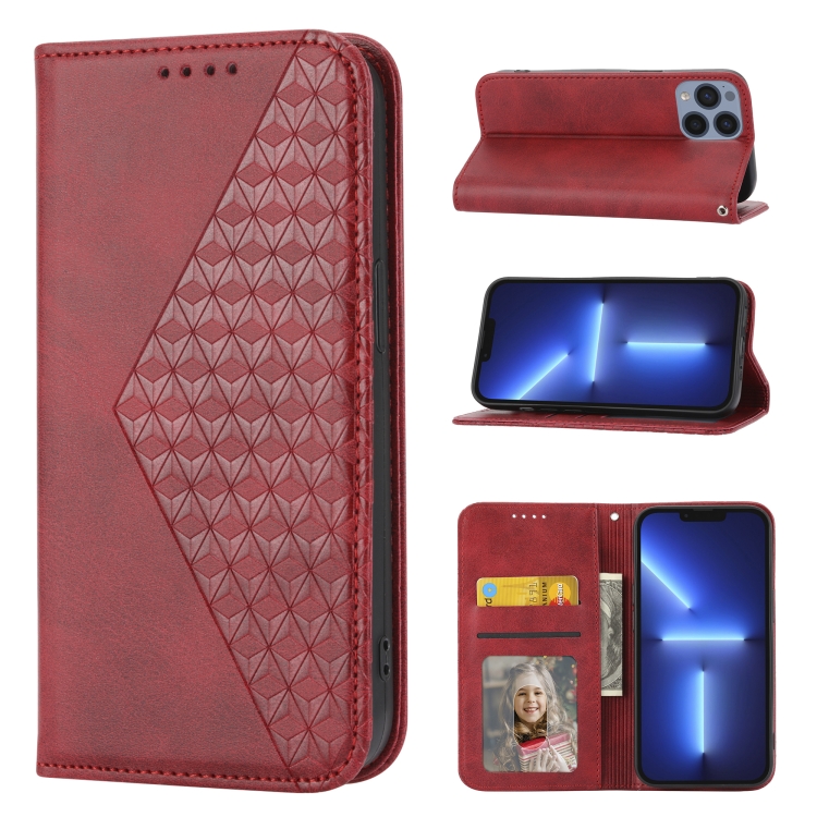 For iPhone 12 / 12 Pro Cubic Grid Calf Texture Magnetic Closure Leather Phone Case(Red)
For iPhone 12 / 12 Pro Cubic Grid Calf Texture Magnetic Closure Leather Phone Case(Red)
