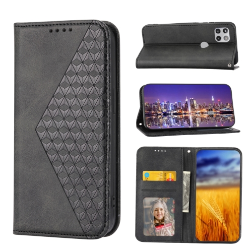 

For Motorola Moto G Stylus 5G 2021 Cubic Grid Calf Texture Magnetic Closure Leather Phone Case(Black)