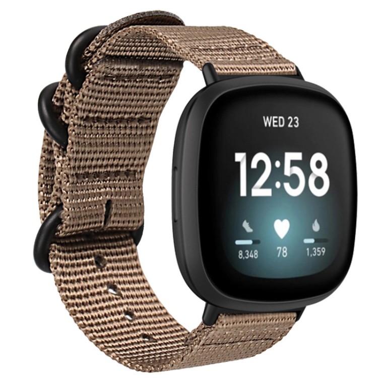 For Fitbit Versa 4 / Sense 2 Universal Three-ring Steel Buckle Nylon Watch Band(Khaki)
For Fitbit Versa 4 / Sense 2 Universal Three-ring Steel Buckle Nylon Watch Band(Khaki)