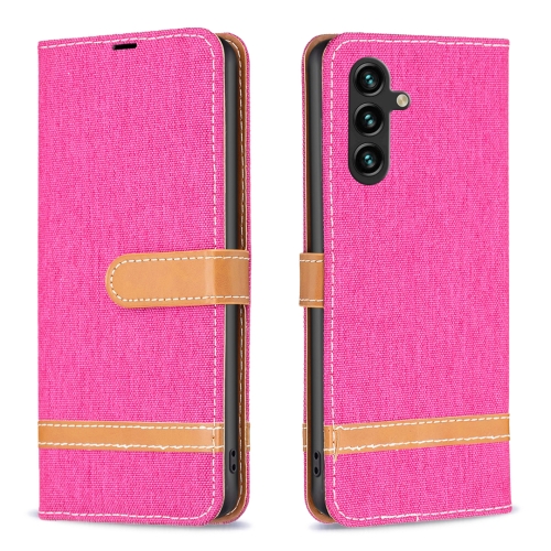 For Samsung Galaxy A14 5G Color Block Denim Texture Leather Phone Case(Rose Red)
For Samsung Galaxy A14 5G Color Block Denim Texture Leather Phone Case(Rose Red)