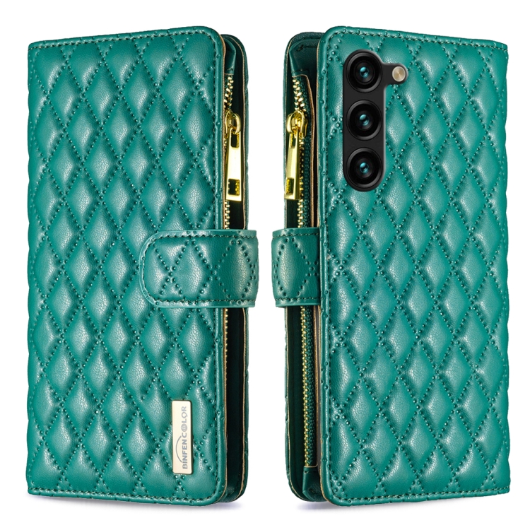 For Samsung Galaxy S23+ 5G Diamond Lattice Zipper Wallet Leather Flip Phone Case(Green)
For Samsung Galaxy S23+ 5G Diamond Lattice Zipper Wallet Leather Flip Phone Case(Green)