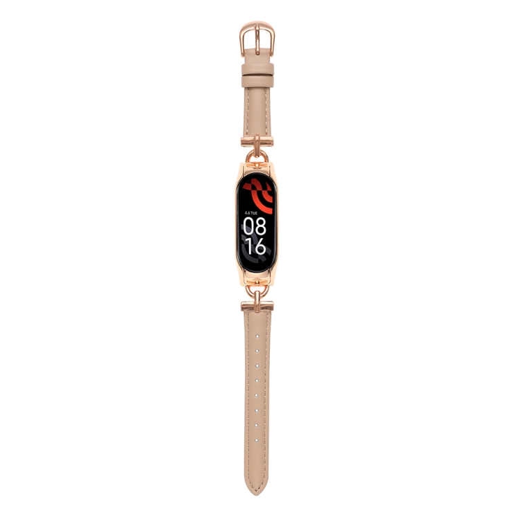 For Xiaomi Mi Band 5 / 6 D-shaped Steel + Genuine Leather Watch Band(Rose Apricot)
For Xiaomi Mi Band 5 / 6 D-shaped Steel + Genuine Leather Watch Band(Rose Apricot)
