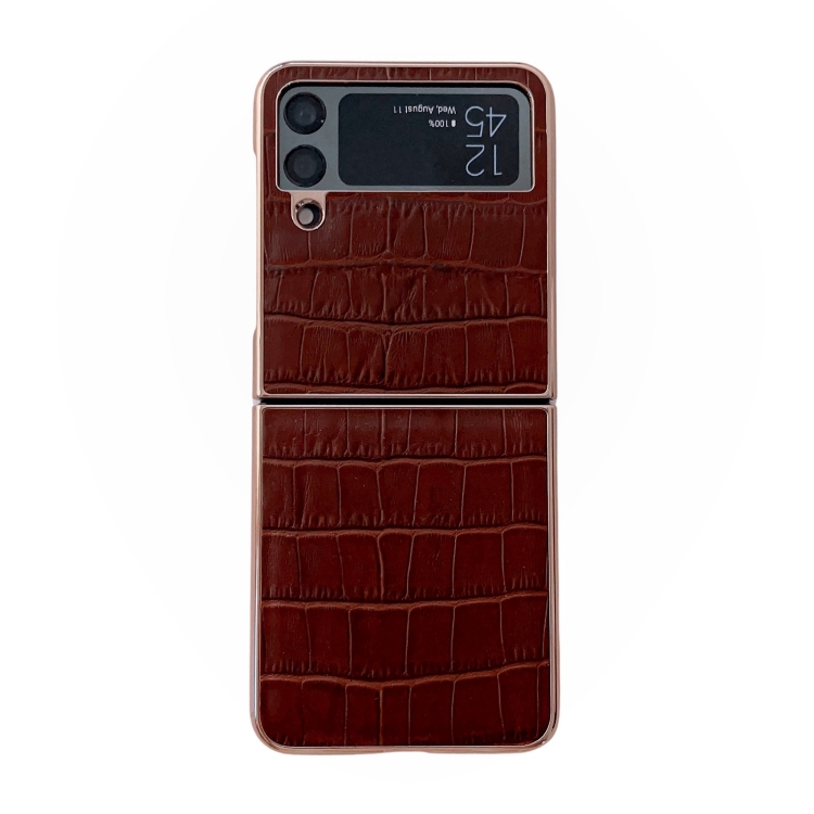 For Samsung Galaxy Z Flip3 5G Crocodile Texture Genuine Leather Electroplating Phone Case(Brown)
For Samsung Galaxy Z Flip3 5G Crocodile Texture Genuine Leather Electroplating Phone Case(Brown)