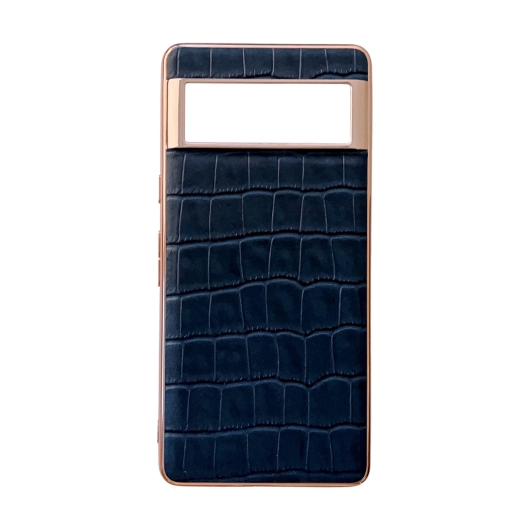 For Google Pixel 7 Pro Crocodile Texture Genuine Leather Electroplating Phone Case(Blue)
For Google Pixel 7 Pro Crocodile Texture Genuine Leather Electroplating Phone Case(Blue)