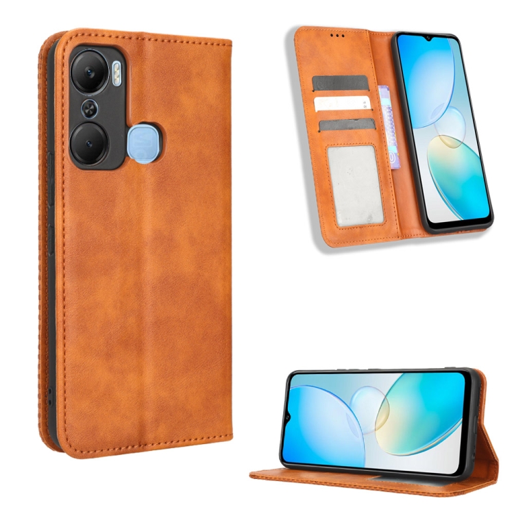For Infinix Hot 12 Pro X668C Magnetic Buckle Retro Texture Leather Phone Case(Brown)
For Infinix Hot 12 Pro X668C Magnetic Buckle Retro Texture Leather Phone Case(Brown)