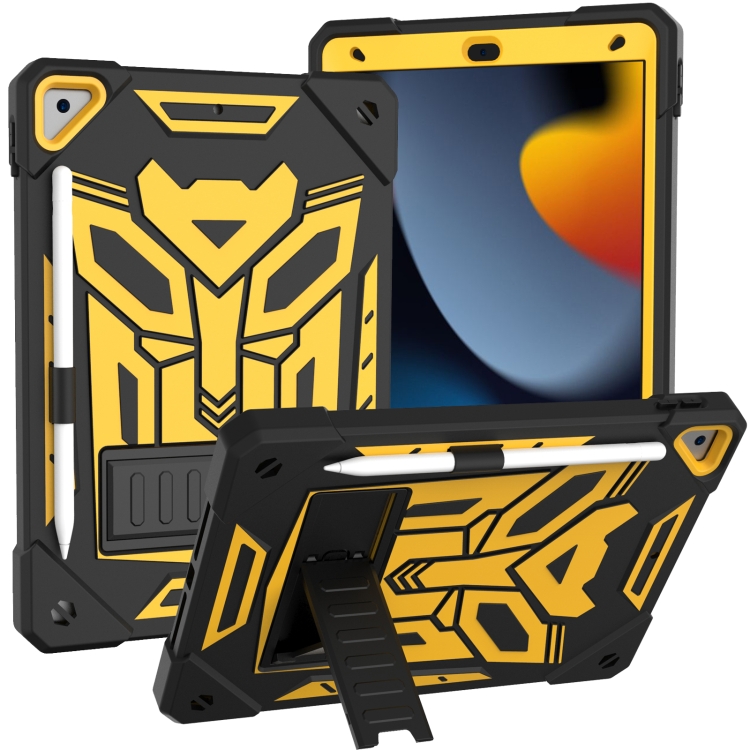 For iPad 10.2 2019/2020/2021 Bumblebee Silicone+PC Shockproof Tablet Case with Holder(Black Gold)
For iPad 10.2 2019/2020/2021 Bumblebee Silicone+PC Shockproof Tablet Case with Holder(Black Gold)