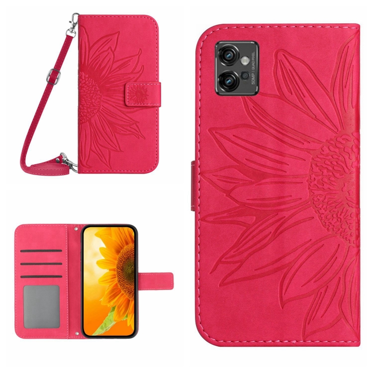 For Motorola Moto G32 Skin Feel Sun Flower Pattern Flip Leather Phone Case with Lanyard(Rose Red)
For Motorola Moto G32 Skin Feel Sun Flower Pattern Flip Leather Phone Case with Lanyard(Rose Red)