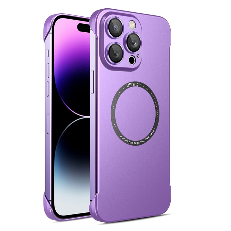 For iPhone 13 Pro Frameless Metallic Paint Magsafe Phone Case with Lens Film(Dark Purple)
For iPhone 13 Pro Frameless Metallic Paint Magsafe Phone Case with Lens Film(Dark Purple)