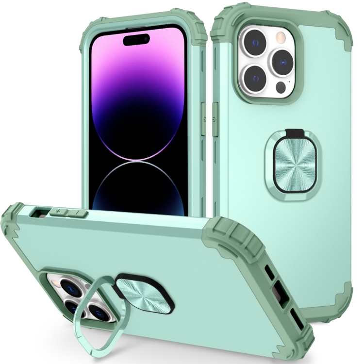 For iPhone 14 Pro 3 in 1 Ring Holder Soft Silicone Hard PC Phone Case(Mint Green)
For iPhone 14 Pro 3 in 1 Ring Holder Soft Silicone Hard PC Phone Case(Mint Green)