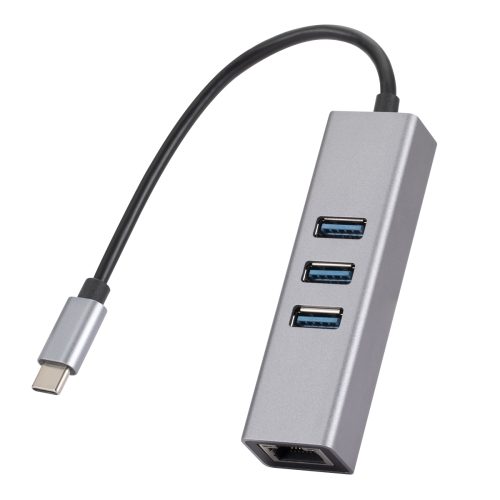 

SL-030 USB-C / Type-C to Gigabit Ethernet RJ45 & 3 x USB 3.0 Adapter Converter HUB(Grey)