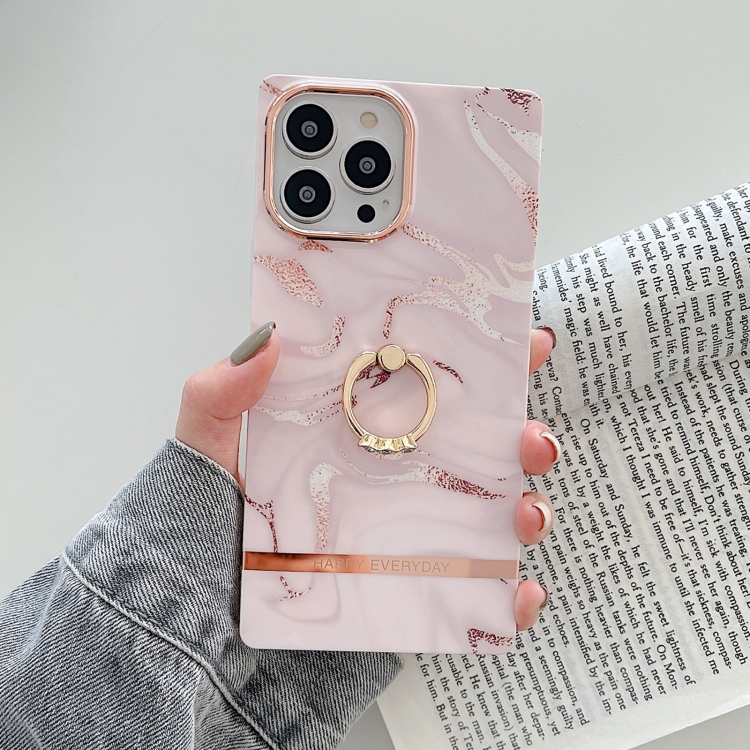 For iPone 14 Plus Ring Holder Square Plating Gold Edge Phone Case(Quicksand Grey)
For iPone 14 Plus Ring Holder Square Plating Gold Edge Phone Case(Quicksand Grey)