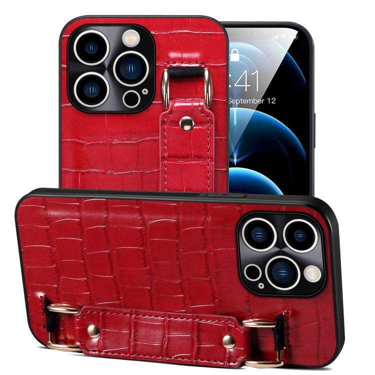 For iPhone 12 Pro Max Crocodile Wristband Wallet Leather Back Cover Phone Case(Red)
For iPhone 12 Pro Max Crocodile Wristband Wallet Leather Back Cover Phone Case(Red)