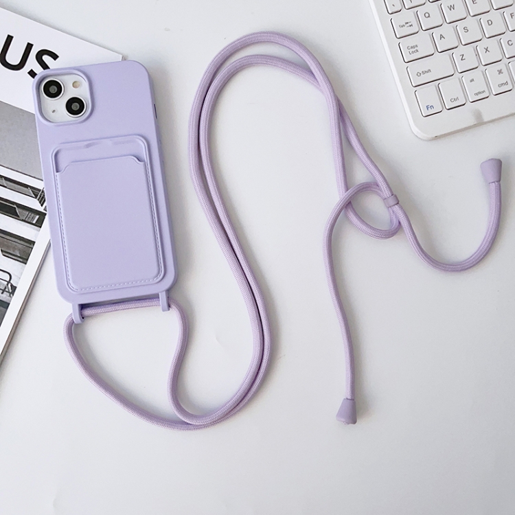 For iPhone 13 Crossbody Lanyard Elastic Silicone Card Holder Phone Case(Lavender Purple)
For iPhone 13 Crossbody Lanyard Elastic Silicone Card Holder Phone Case(Lavender Purple)