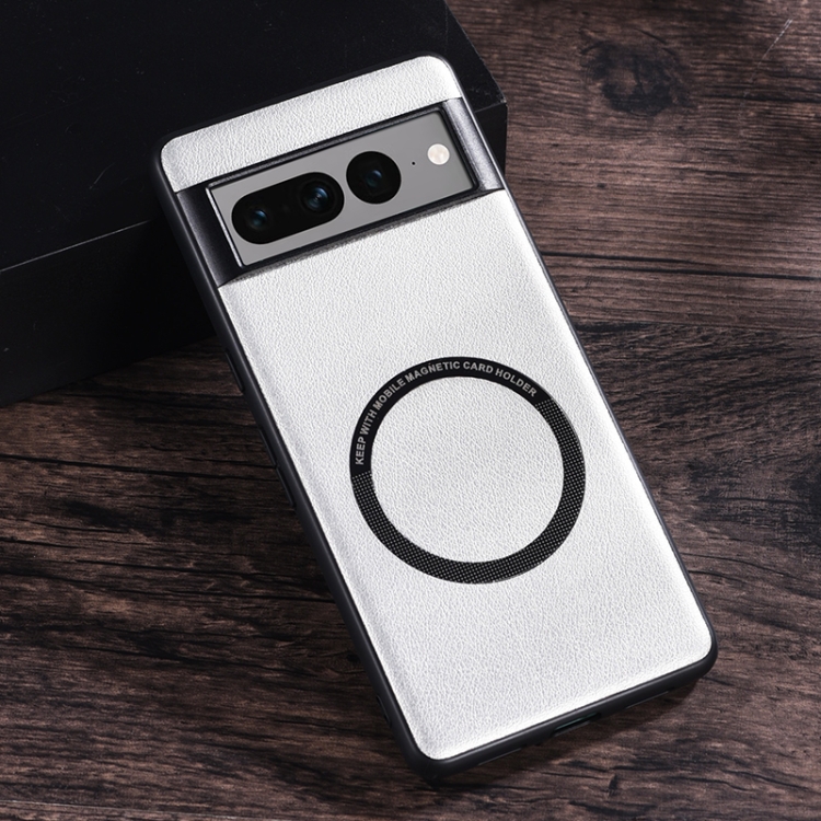 For Google Pixel 6 Pro Magsafe Magnetic Ring Leather Texture Phone Case(White)
For Google Pixel 6 Pro Magsafe Magnetic Ring Leather Texture Phone Case(White)