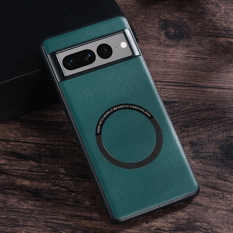 For Google Pixel 7 Pro Magsafe Magnetic Ring Leather Texture Phone Case(Green)
For Google Pixel 7 Pro Magsafe Magnetic Ring Leather Texture Phone Case(Green)