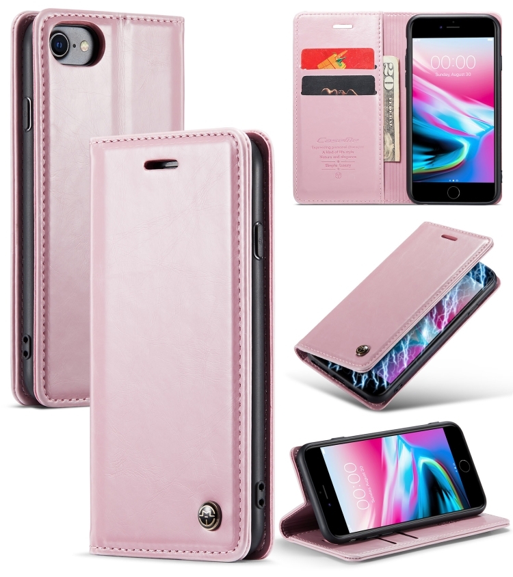 For iPhone SE 2022 / SE 2020 / 7 / 8 CaseMe 003 Crazy Horse Texture Leather Phone Case(Pink)
For iPhone SE 2022 / SE 2020 / 7 / 8 CaseMe 003 Crazy Horse Texture Leather Phone Case(Pink)
