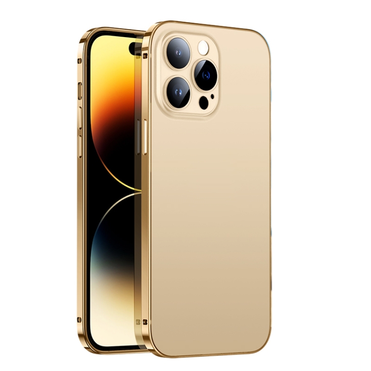 For iPhone 13 Pro Max 2 in 1 Metal Frame Frosted Phone Case with Lens Film(Gold)
For iPhone 13 Pro Max 2 in 1 Metal Frame Frosted Phone Case with Lens Film(Gold)