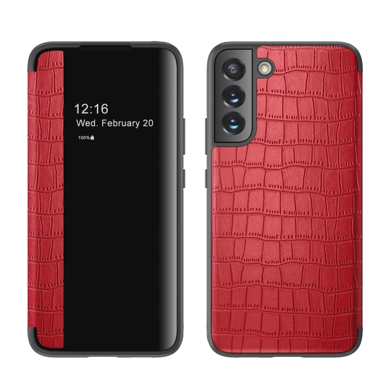 For Samsung Galaxy S23+ 5G Crocodile Texture Window View Leather Phone Case(Red)
For Samsung Galaxy S23+ 5G Crocodile Texture Window View Leather Phone Case(Red)