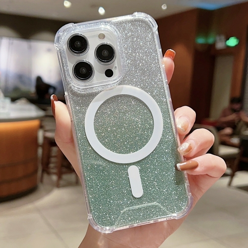 For iPhone 11 Pro Max MagSafe Gradient Color Glitter Acrylic Shockproof Phone Case(Light Green)
For iPhone 11 Pro Max MagSafe Gradient Color Glitter Acrylic Shockproof Phone Case(Light Green)
