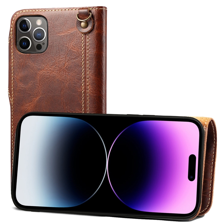 For iPhone 14 Pro Max Denior Oil Wax Cowhide Magnetic Button Genuine Leather Case(Brown)
For iPhone 14 Pro Max Denior Oil Wax Cowhide Magnetic Button Genuine Leather Case(Brown)