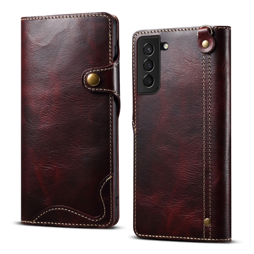 For Samsung Galaxy S21+ 5G Denior Oil Wax Cowhide Magnetic Button Genuine Leather Case(Dark Red)
For Samsung Galaxy S21+ 5G Denior Oil Wax Cowhide Magnetic Button Genuine Leather Case(Dark Red)
