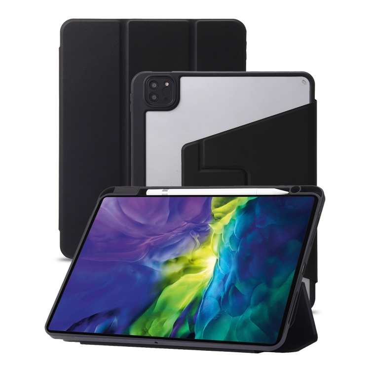 For iPad Pro 12.9 2022 / 2021 / 2020 / 2018 3-Fold 360 Rotation Acrylic Leather Smart Tablet Case(Black)
For iPad Pro 12.9 2022 / 2021 / 2020 / 2018 3-Fold 360 Rotation Acrylic Leather Smart Tablet Case(Black)