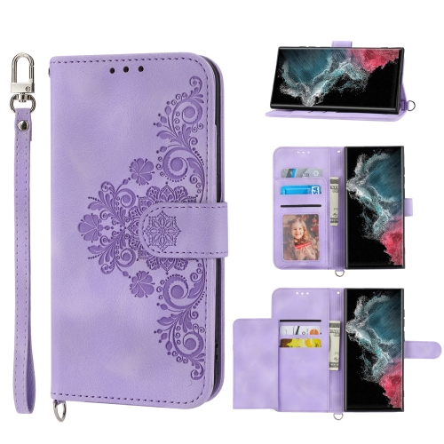 For Samsung Galaxy S23 Ultra 5G Skin-feel Flowers Embossed Wallet Leather Phone Case(Purple)
For Samsung Galaxy S23 Ultra 5G Skin-feel Flowers Embossed Wallet Leather Phone Case(Purple)