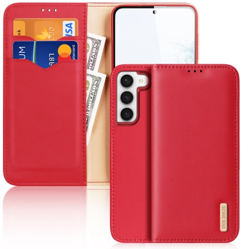 

For Samsung Galaxy S23 5G DUX DUCIS Hivo Series Cowhide Texture Leather Phone Case(Red)