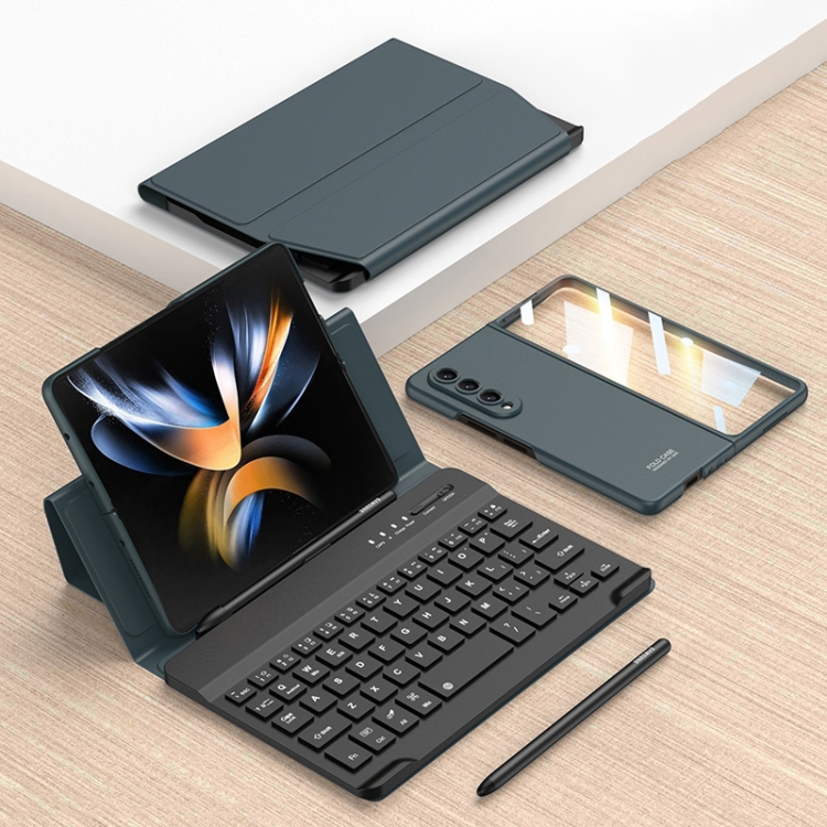 For Samsung Galaxy Z Fold4 GKK Magnetic Folding Bluetooth Keyboard Leather Case with Pen + Phone Case (Dark Green)
For Samsung Galaxy Z Fold4 GKK Magnetic Folding Bluetooth Keyboard Leather Case with Pen + Phone Case (Dark Green)