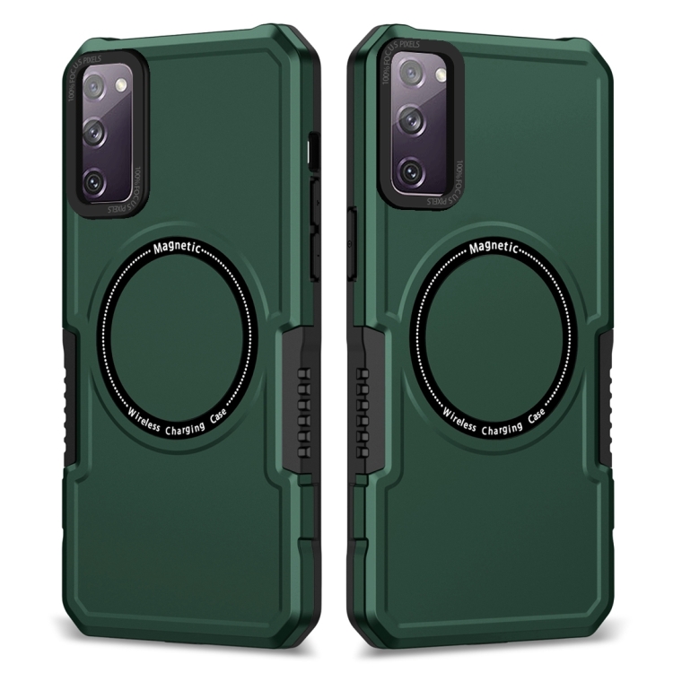 For Samsung Galaxy S20 FE MagSafe Shockproof Armor Phone Case(Dark Green)
For Samsung Galaxy S20 FE MagSafe Shockproof Armor Phone Case(Dark Green)