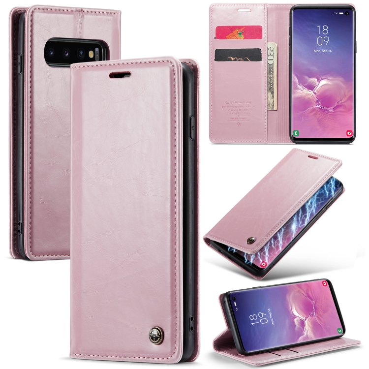 For Samsung Galaxy S10 CaseMe 003 Crazy Horse Texture Leather Phone Case(Rose Gold)
For Samsung Galaxy S10 CaseMe 003 Crazy Horse Texture Leather Phone Case(Rose Gold)